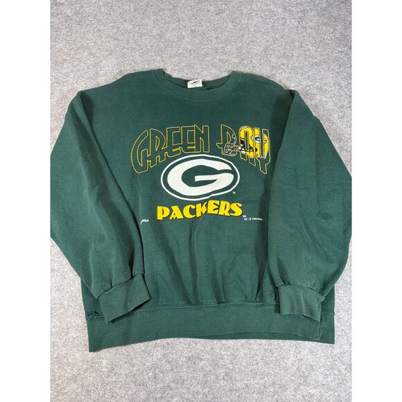 VINTAGE 90s Green Bay Packers Nutmeg Sweatshirt Men XL Green NFL Football Sporty - Picture 1 of 5